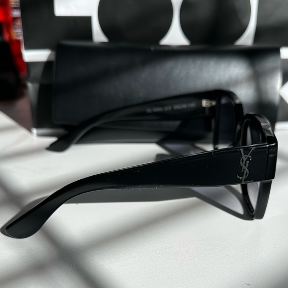 SAINT LAURENT M9 YSL Logo Black Bold Rectangular Unisex Sunglasses - Picture 6 of 9